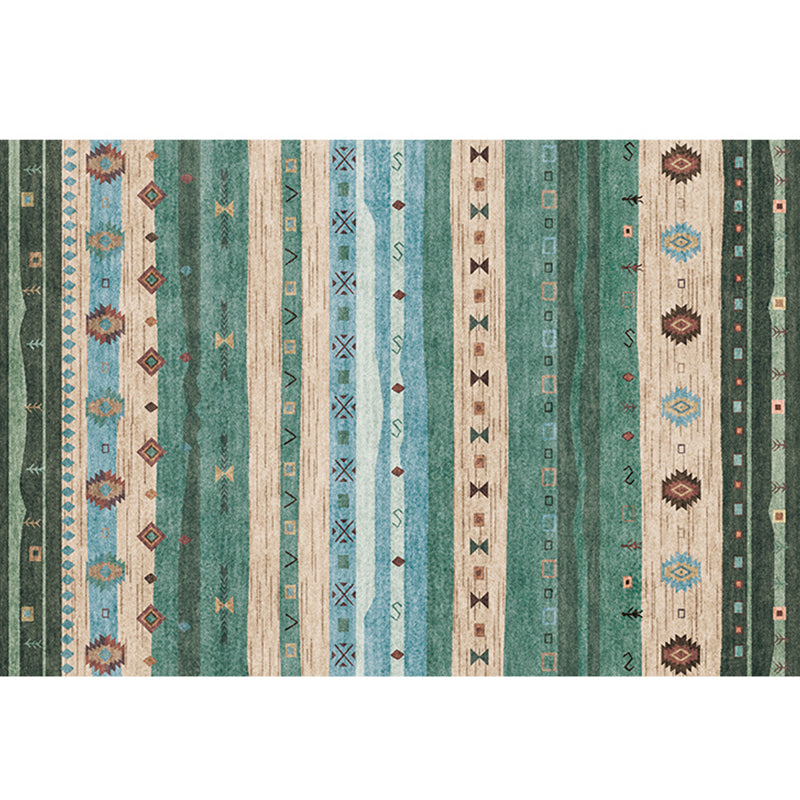 Lisslune | Natural Living Room Carpet Multicolor Geo Pattern Indoor Carpet Polypropylene Non-Slip Machine Washable Area Rug