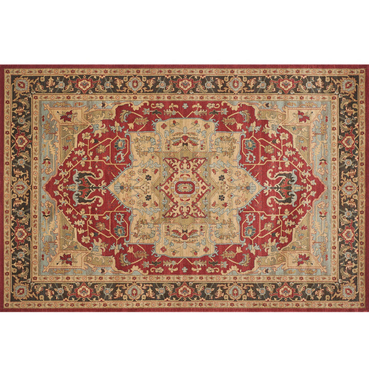 Lisslune | Natural Living Room Carpet Multicolor Geo Pattern Indoor Carpet Polypropylene Non-Slip Machine Washable Area Rug