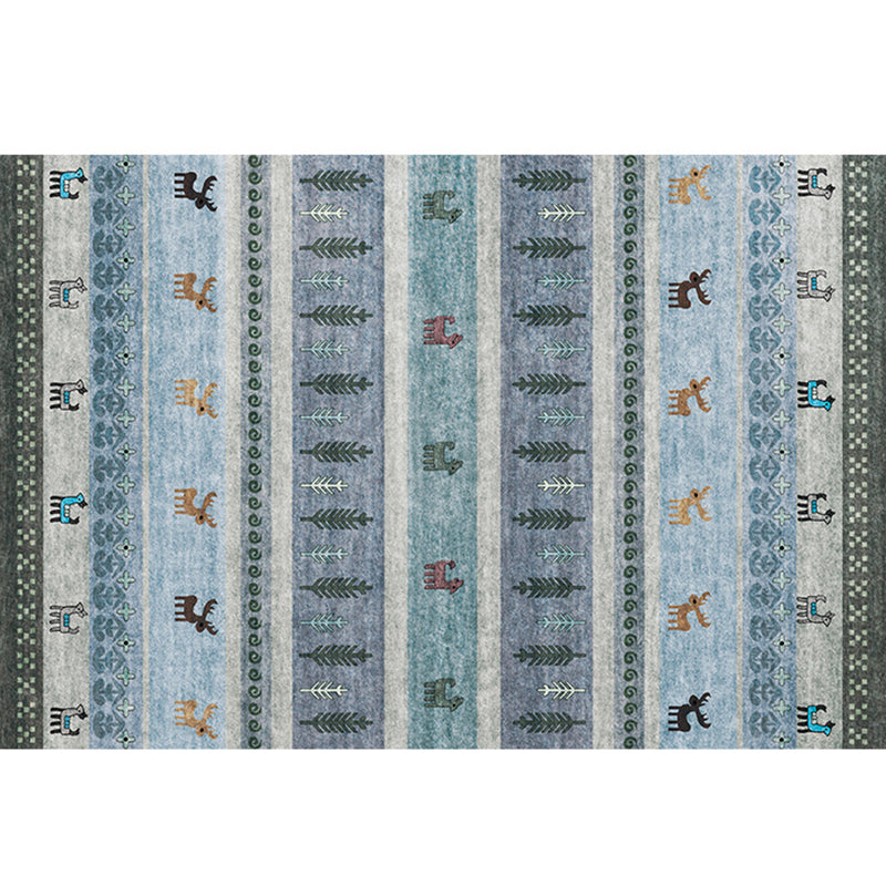 Lisslune | Natural Living Room Carpet Multicolor Geo Pattern Indoor Carpet Polypropylene Non-Slip Machine Washable Area Rug