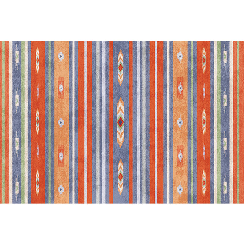 Lisslune | Natural Living Room Rug Multicolor Geo Printed Piece Rug Synthetic Non-Slip Back Pet Friendly Indoor Rug