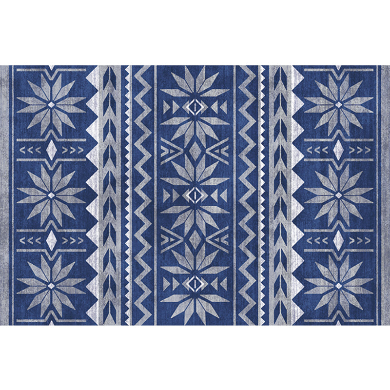 Lisslune | Natural Living Room Rug Multicolor Geo Printed Piece Rug Synthetic Non-Slip Back Pet Friendly Indoor Rug