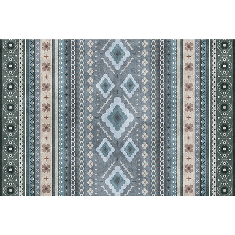 Lisslune | Natural Living Room Rug Multicolor Geo Printed Piece Rug Synthetic Non-Slip Back Pet Friendly Indoor Rug