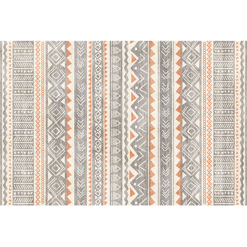 Lisslune | Natural Living Room Rug Multicolor Geo Printed Piece Rug Synthetic Non-Slip Back Pet Friendly Indoor Rug