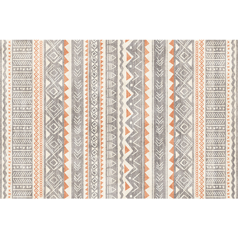 Lisslune | Natural Living Room Rug Multicolor Geo Printed Piece Rug Synthetic Non-Slip Back Pet Friendly Indoor Rug