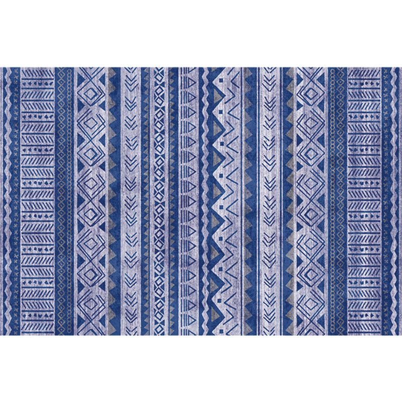 Lisslune | Natural Living Room Rug Multicolor Geo Printed Piece Rug Synthetic Non-Slip Back Pet Friendly Indoor Rug