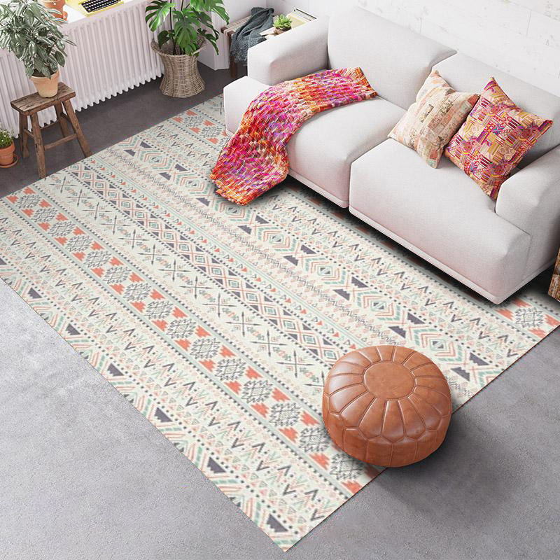 Lisslune | Southwest Geo Pattern Rug Multicolored Polyester Area Rug Easy Care Pet Friendly Washable Area Rug for Rooms