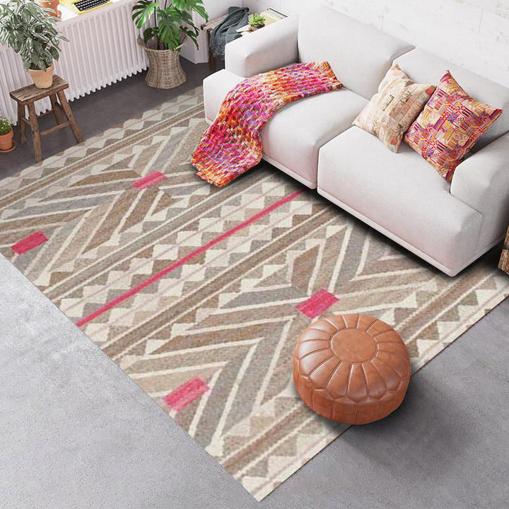 Lisslune | Southwest Geo Pattern Rug Multicolored Polyester Area Rug Easy Care Pet Friendly Washable Area Rug for Rooms