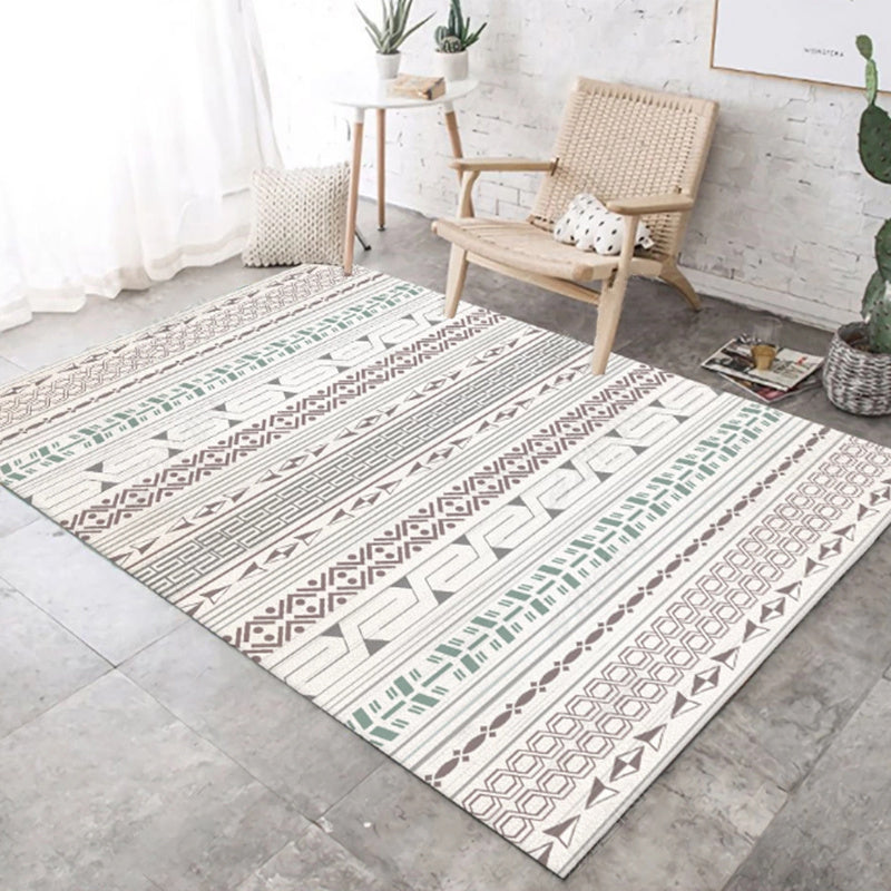 Lisslune | Southwest Geo Pattern Rug Multicolored Polyester Area Rug Easy Care Pet Friendly Washable Area Rug for Rooms