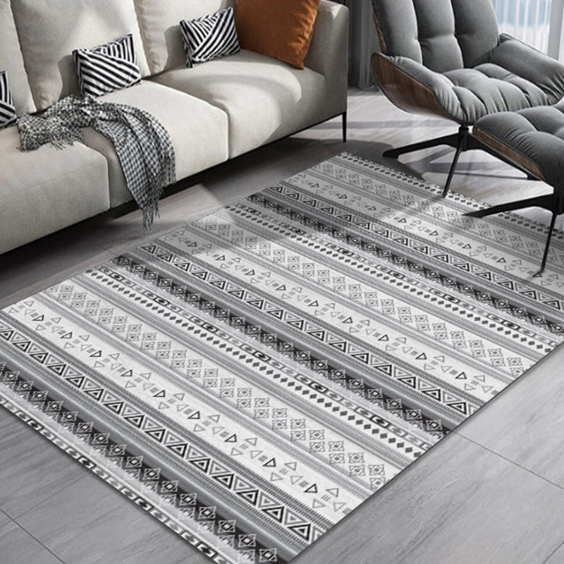 Lisslune | Southwest Geo Pattern Rug Multicolored Polyester Area Rug Easy Care Pet Friendly Washable Area Rug for Rooms