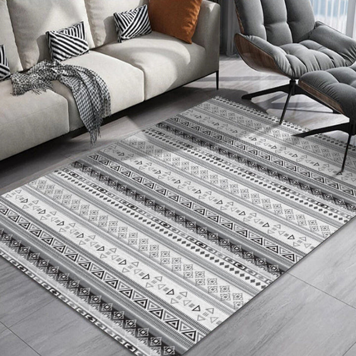 Lisslune | Southwest Geo Pattern Rug Multicolored Polyester Area Rug Easy Care Pet Friendly Washable Area Rug for Rooms