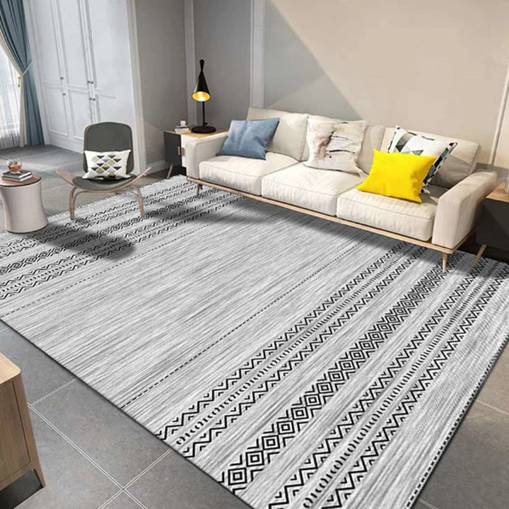Lisslune | Southwest Geo Pattern Rug Multicolored Polyester Area Rug Easy Care Pet Friendly Washable Area Rug for Rooms