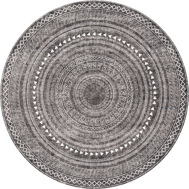Lisslune | Southwest Bedroom Rug Multicolored Geometric Pattern Indoor Rug Polyester Non-Slip Back Pet-Friendly Area Rug