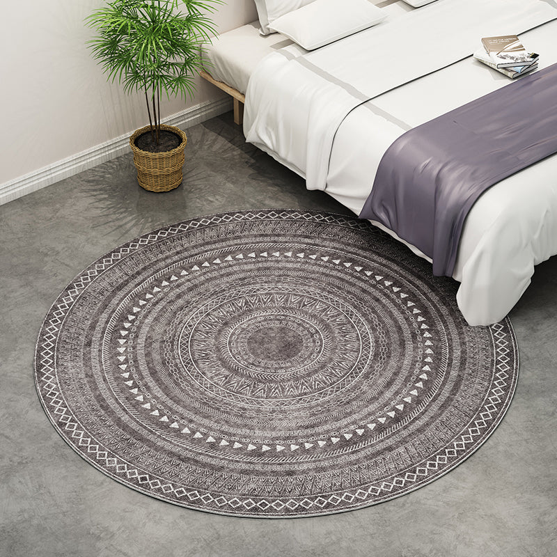Lisslune | Southwest Bedroom Rug Multicolored Geometric Pattern Indoor Rug Polyester Non-Slip Back Pet-Friendly Area Rug