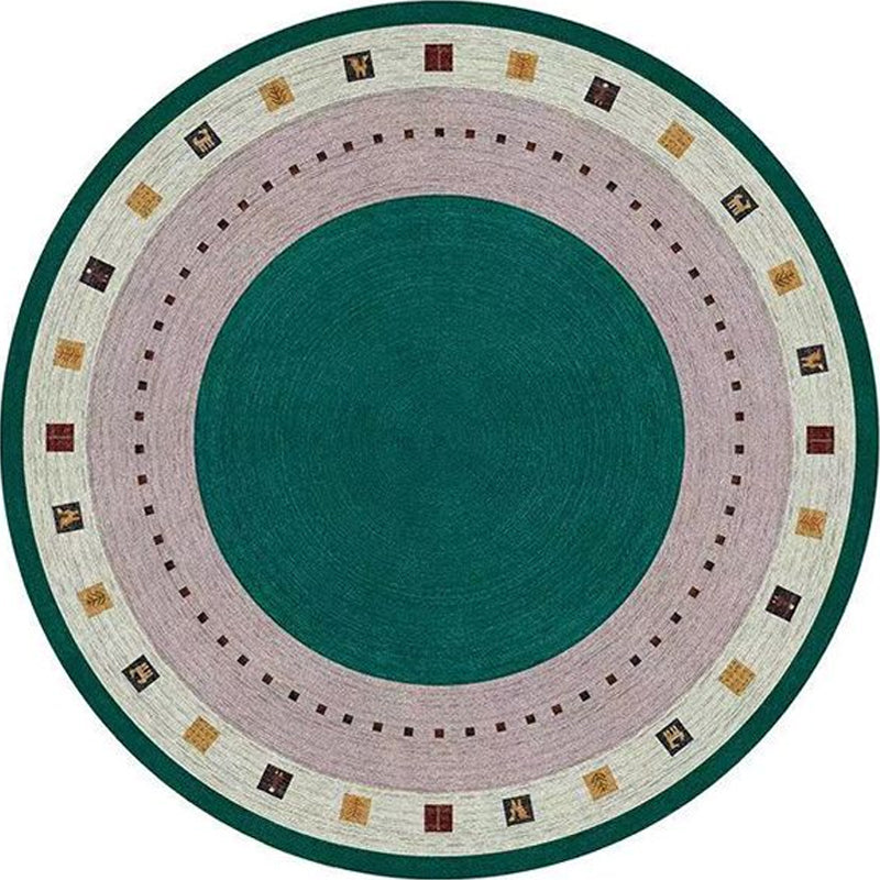 Lisslune | Southwest Bedroom Rug Multicolored Geometric Pattern Indoor Rug Polyester Non-Slip Back Pet-Friendly Area Rug