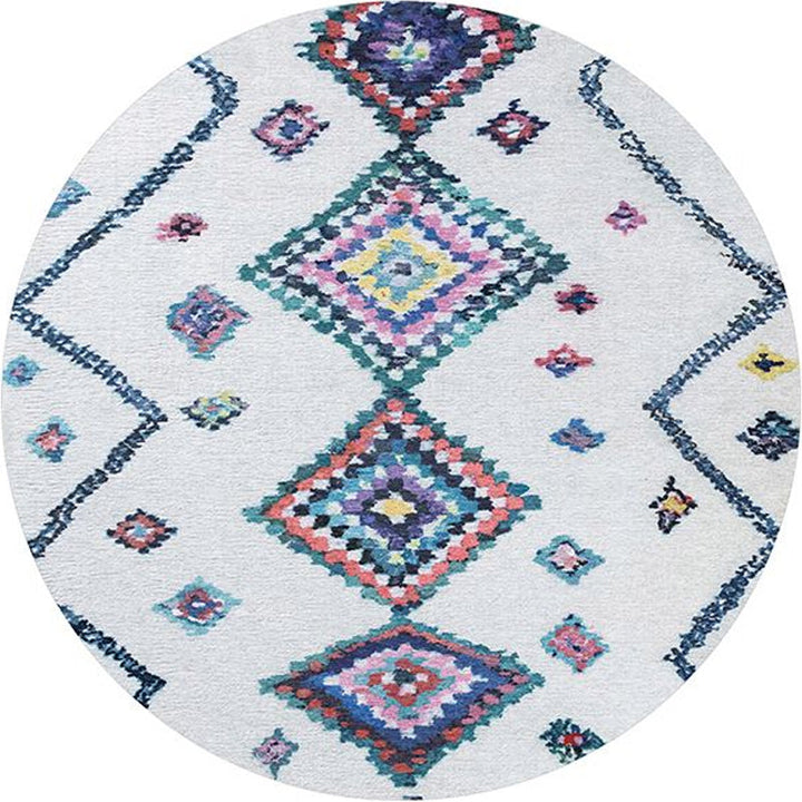 Lisslune | Southwest Bedroom Rug Multicolored Geometric Pattern Indoor Rug Polyester Non-Slip Back Pet-Friendly Area Rug