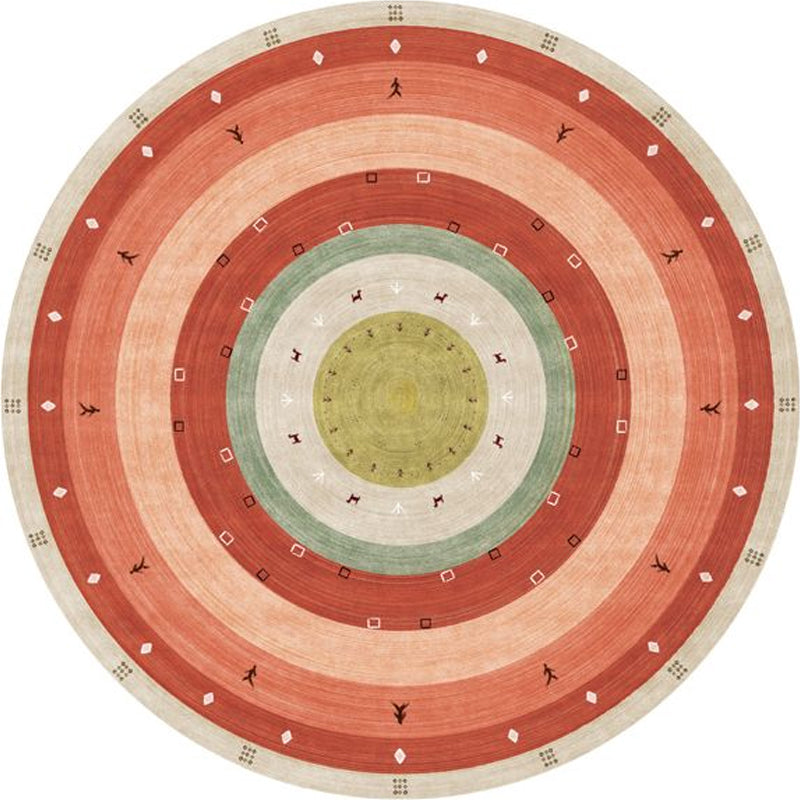 Lisslune | Southwest Bedroom Rug Multicolored Geometric Pattern Indoor Rug Polyester Non-Slip Back Pet-Friendly Area Rug