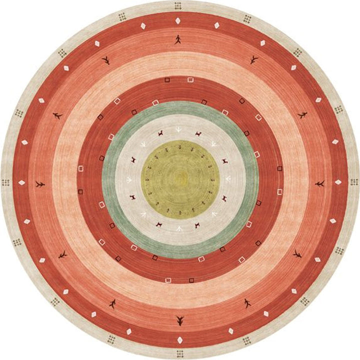 Lisslune | Southwest Bedroom Rug Multicolored Geometric Pattern Indoor Rug Polyester Non-Slip Back Pet-Friendly Area Rug