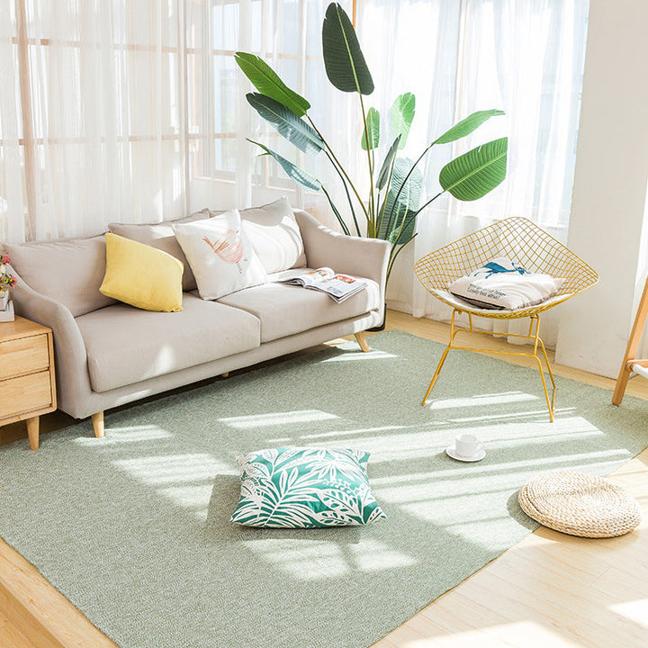 Lisslune | Land bedroom carpet multicolored solid color carpet cotton pet friendly easy to maintain indoor carpet with tassels