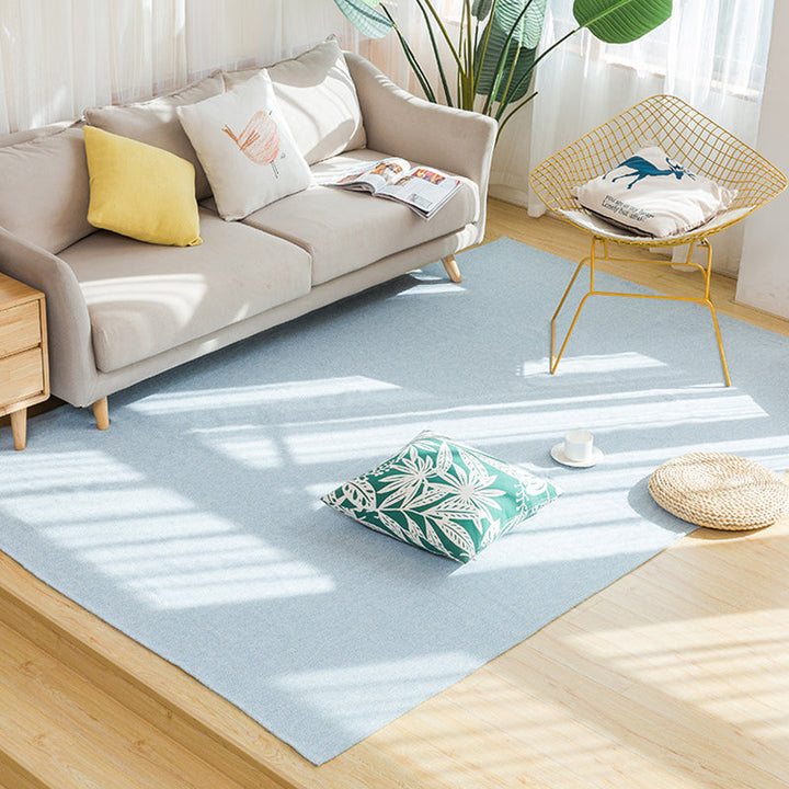 Lisslune | Land bedroom carpet multicolored solid color carpet cotton pet friendly easy to maintain indoor carpet with tassels