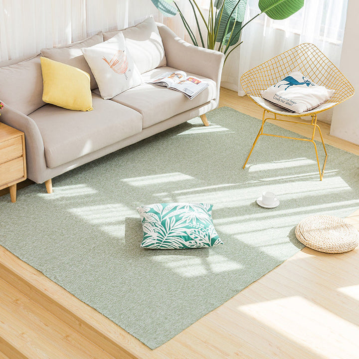 Lisslune | Land bedroom carpet multicolored solid color carpet cotton pet friendly easy to maintain indoor carpet with tassels