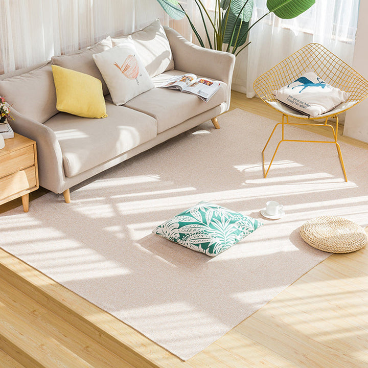 Lisslune | Land bedroom carpet multicolored solid color carpet cotton pet friendly easy to maintain indoor carpet with tassels