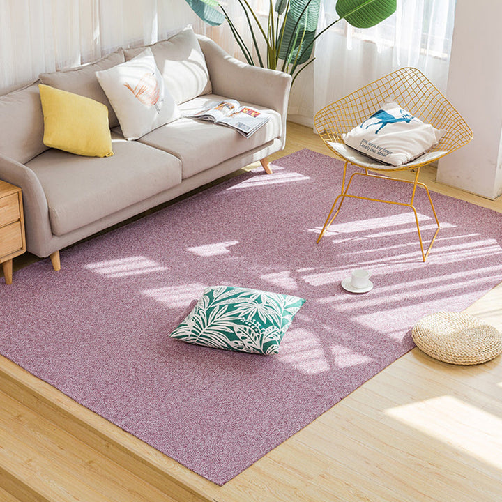 Lisslune | Land bedroom carpet multicolored solid color carpet cotton pet friendly easy to maintain indoor carpet with tassels
