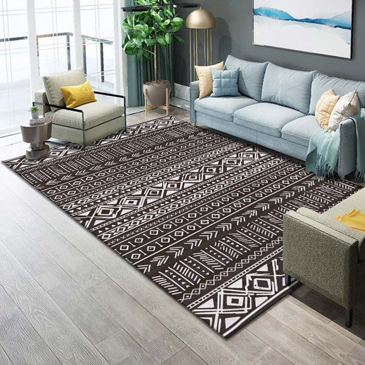 Lisslune | Western Parlor Rug Multicolored Geometric Pattern Area Rug Polypropylene Easy Care Pet Friendly Washable Indoor Rug