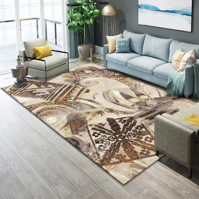 Lisslune | Western Parlor Rug Multicolored Geometric Pattern Area Rug Polypropylene Easy Care Pet Friendly Washable Indoor Rug