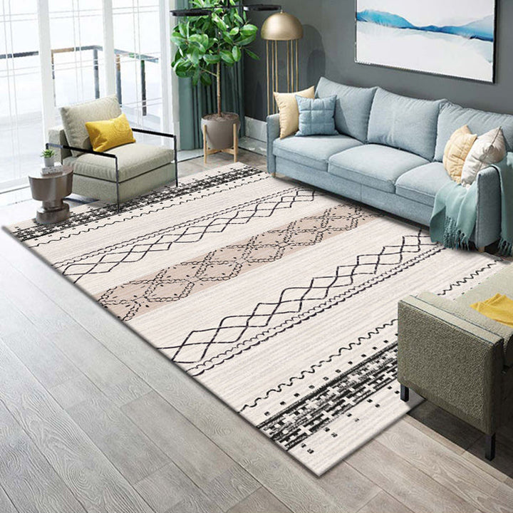 Lisslune | Western Parlor Rug Multicolored Geometric Pattern Area Rug Polypropylene Easy Care Pet Friendly Washable Indoor Rug