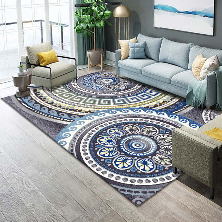Lisslune | Western Parlor Rug Multicolored Geometric Pattern Area Rug Polypropylene Easy Care Pet Friendly Washable Indoor Rug