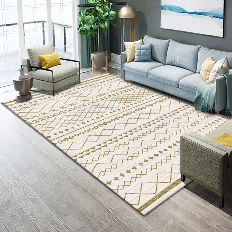 Lisslune | Western Parlor Rug Multicolored Geometric Pattern Area Rug Polypropylene Easy Care Pet Friendly Washable Indoor Rug