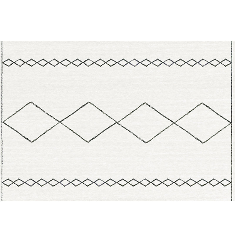 Lisslune | Bohemian Living Room Rug Multicolor Geometric Pattern Rug Polyester Non-Slip Mat Pet-Friendly Indoor Rug