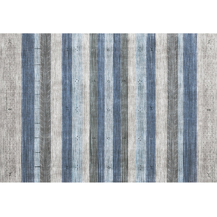 Lisslune | Bohemian Living Room Rug Multicolor Geometric Pattern Rug Polyester Non-Slip Mat Pet-Friendly Indoor Rug