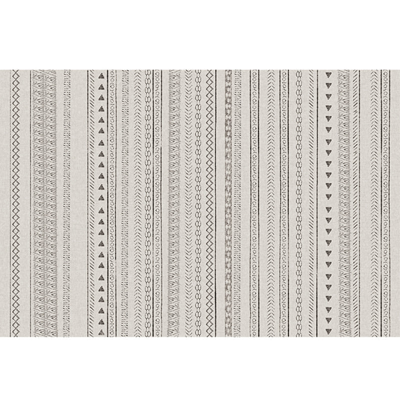 Lisslune | Bohemian Living Room Rug Multicolor Geometric Pattern Rug Polyester Non-Slip Mat Pet-Friendly Indoor Rug