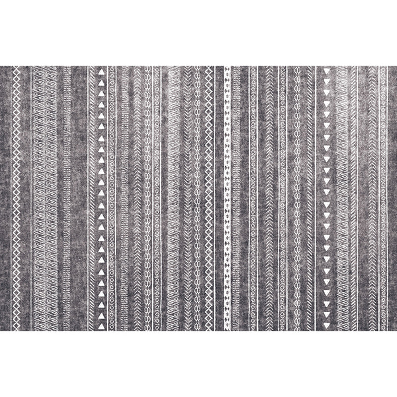 Lisslune | Bohemian Living Room Rug Multicolor Geometric Pattern Rug Polyester Non-Slip Mat Pet-Friendly Indoor Rug