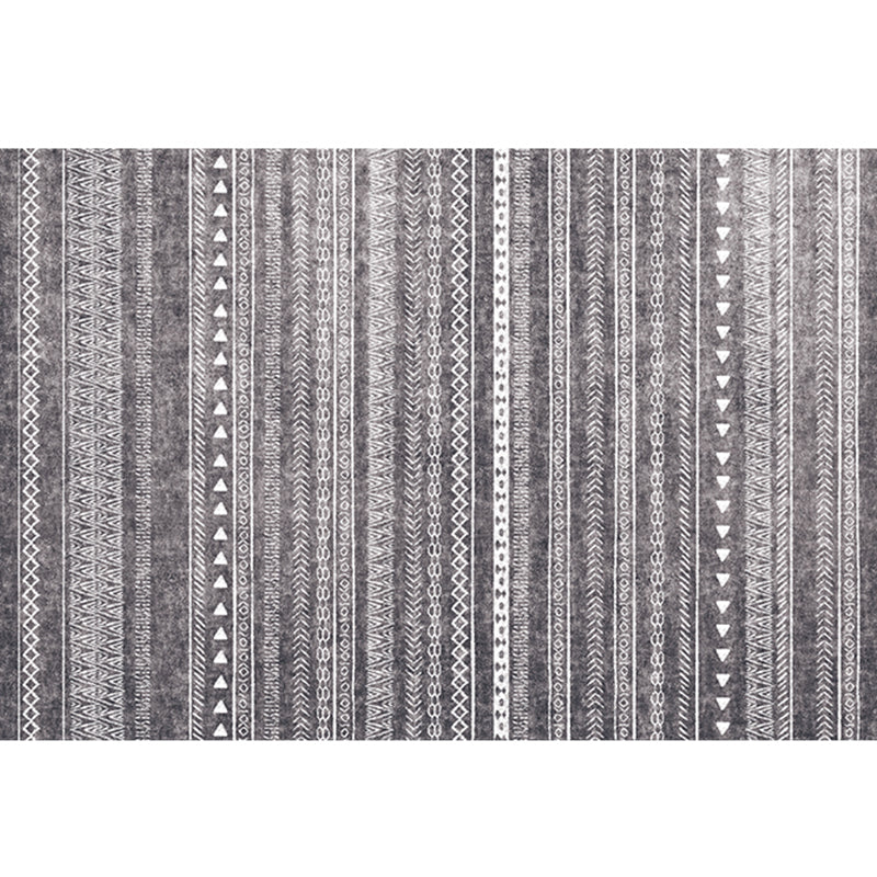 Lisslune | Bohemian Living Room Rug Multicolor Geometric Pattern Rug Polyester Non-Slip Mat Pet-Friendly Indoor Rug