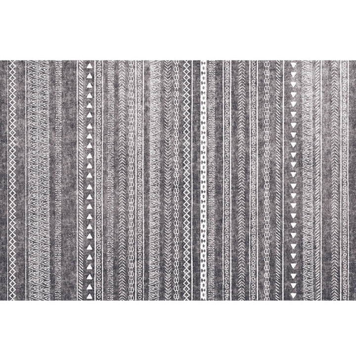 Lisslune | Bohemian Living Room Rug Multicolor Geometric Pattern Rug Polyester Non-Slip Mat Pet-Friendly Indoor Rug