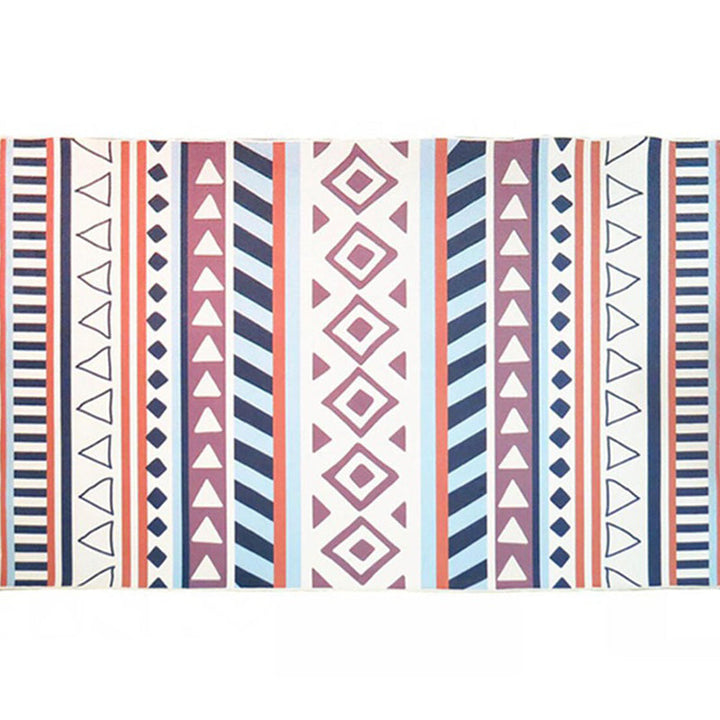 Lisslune | Nordic living room carpet Multicolored Geometric pattern Indoor carpet Synthetic Non-slip Pet-friendly Washable carpet
