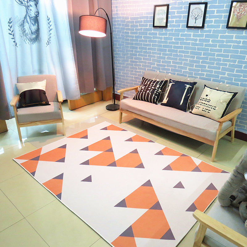 Lisslune | Nordic living room carpet Multicolored Geometric pattern Indoor carpet Synthetic Non-slip Pet-friendly Washable carpet