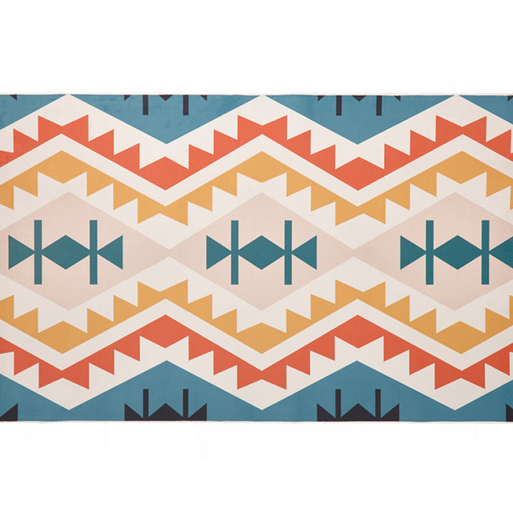 Lisslune | Nordic living room carpet Multicolored Geometric pattern Indoor carpet Synthetic Non-slip Pet-friendly Washable carpet