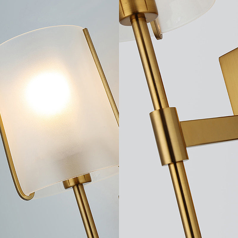 Skørter | Fabric Shade Gold Wall Lamp Cylinder Single Head Simple Wall-mounted Lighting Fixture for Living Room