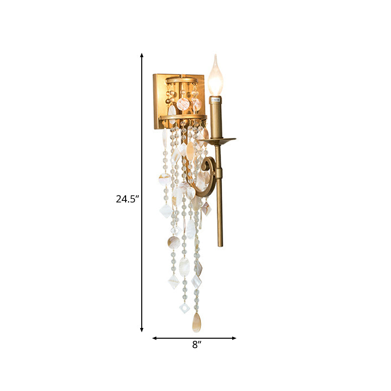 Skørter | Torch Bedroom Wall Light Classic Metal 1 Light Brown/Gold Wall Lamp with/without Shade