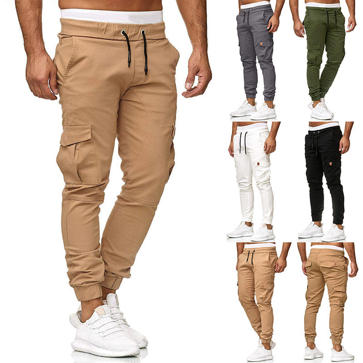 Men's cargo jogging pants with functional side pockets and elastic waistband Lisslune