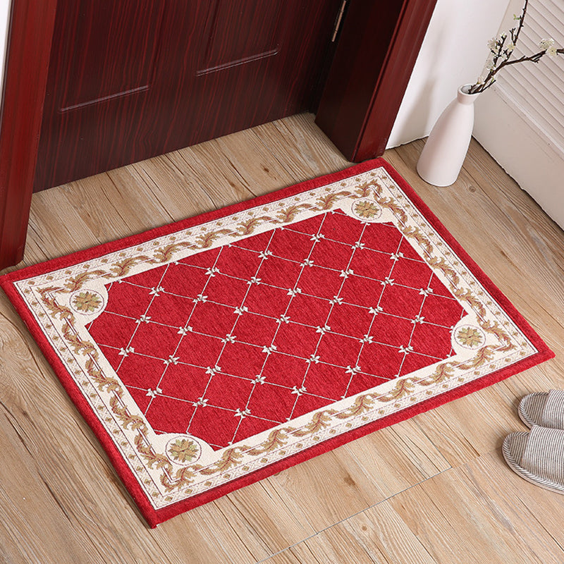 Lisslune | Retro geometric pattern carpet Multicolor Polyester indoor mat non-slip pet friendly maintenance friendly rug for home