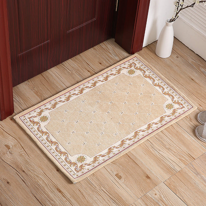 Lisslune | Retro geometric pattern carpet Multicolor Polyester indoor mat non-slip pet friendly maintenance friendly rug for home