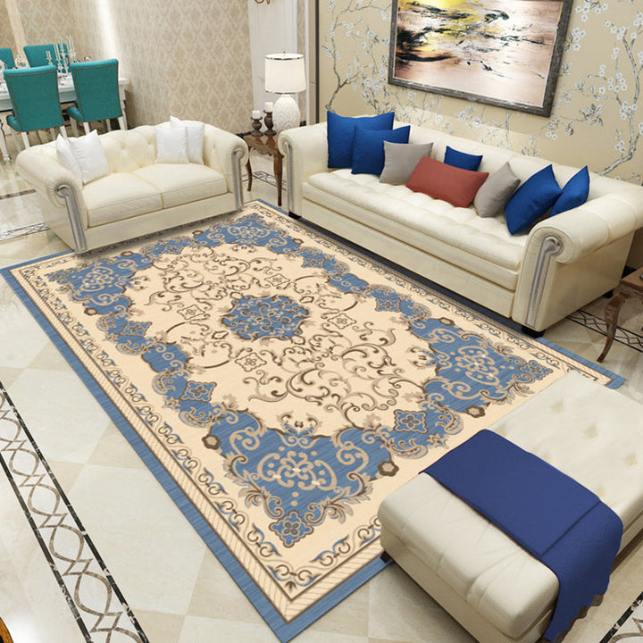 Lisslune | Antique Salon Carpet Multicolor Floral Pattern Carpet Polyester Non-Slip Backing Pet-Friendly Indoor Carpet