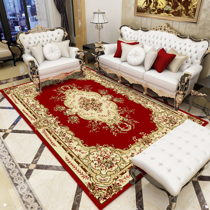 Lisslune | Antique Salon Carpet Multicolor Floral Pattern Carpet Polyester Non-Slip Backing Pet-Friendly Indoor Carpet