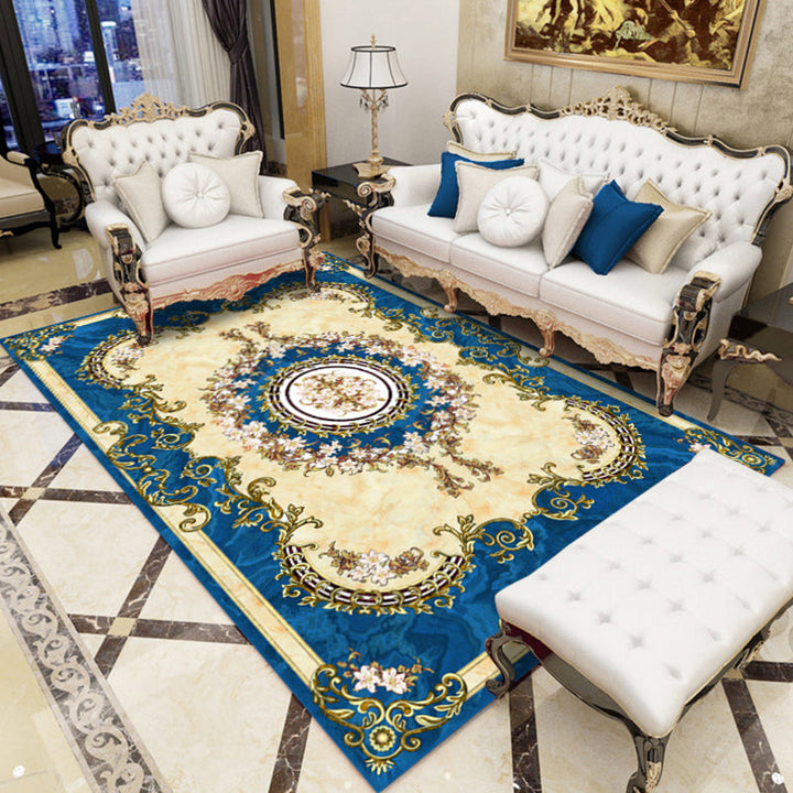 Lisslune | Antique Salon Carpet Multicolor Floral Pattern Carpet Polyester Non-Slip Backing Pet-Friendly Indoor Carpet