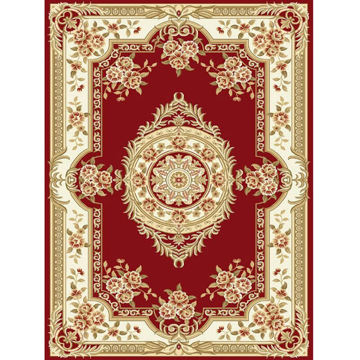Lisslune | Antique Salon Carpet Multicolor Floral Pattern Carpet Polyester Non-Slip Backing Pet-Friendly Indoor Carpet