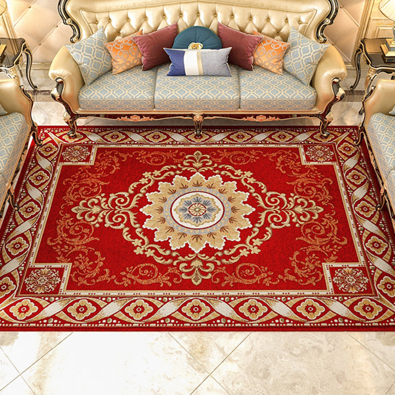 Lisslune | Shabby Chic Floral Rug Multicolored Synthetic Rug With Non-Slip Back Stain Resistant Washable Rug for Living Room
